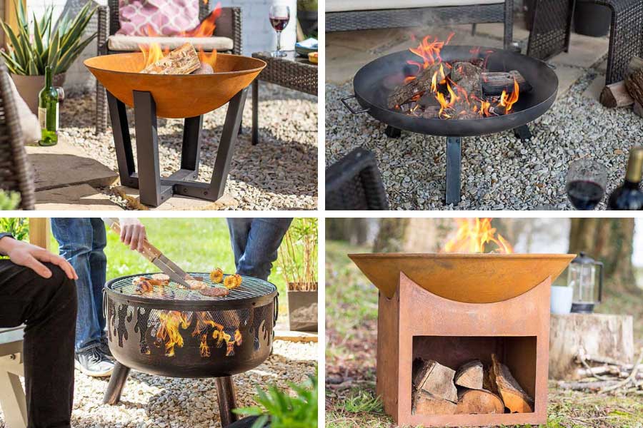 A selection of outdoor firepits available from Oxford Garden Centre